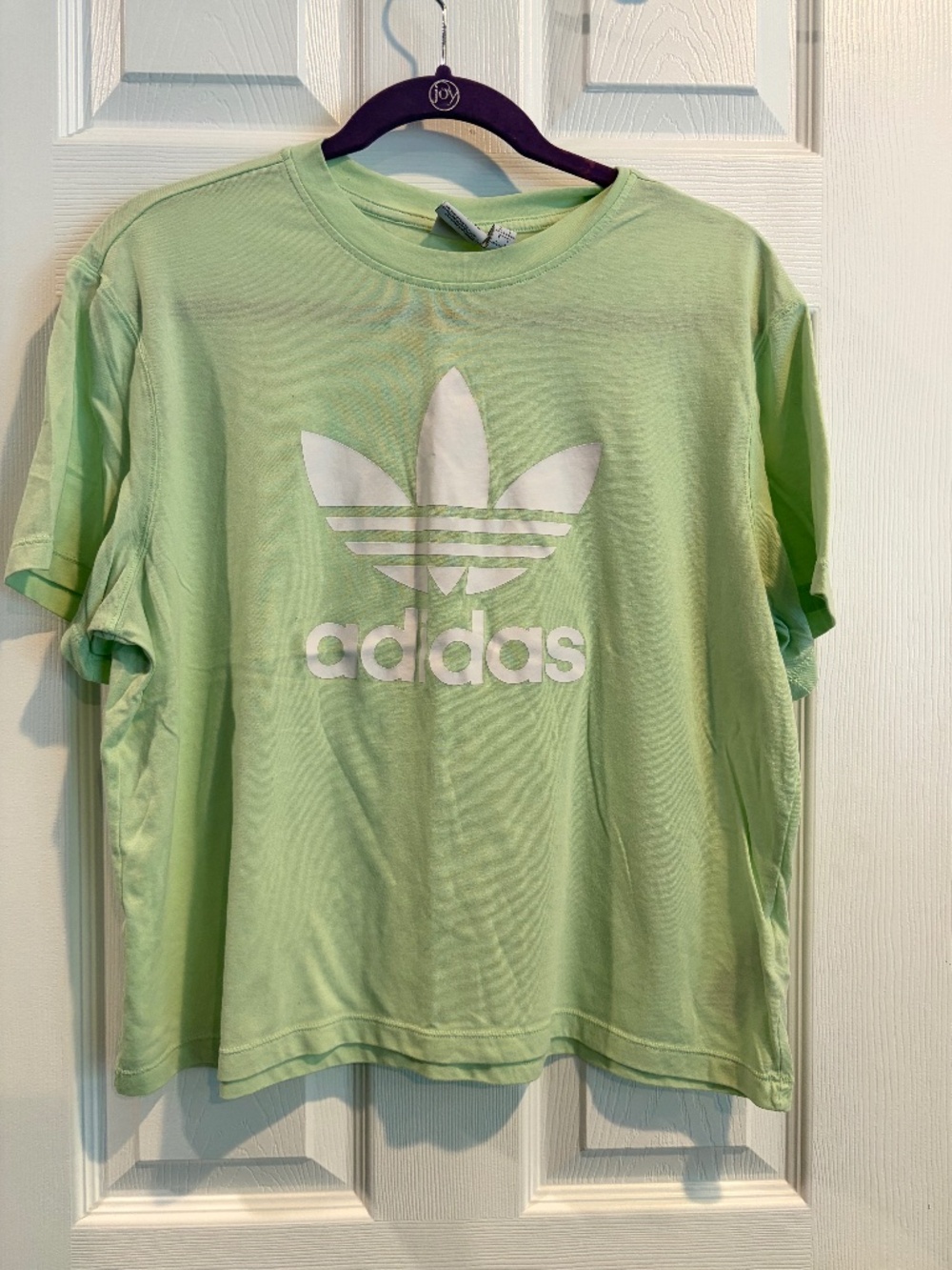 Adidas Women's Light Green Crop T-shirt Large